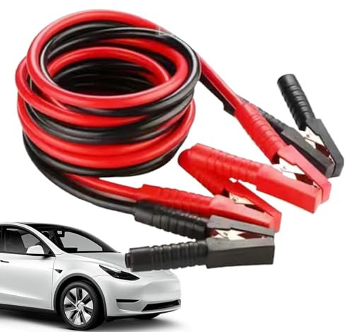 Auto-Überbrückungskabel – Hochleistungs-Kupfer-PVC, Hitzebeständig Und Hochtemperaturbeständig, Roter Positiver Clip, 12 Fuß Länge | Kfz-Batterie-Starthilfekabel Für Pkw, Lkw, SUV, Notfalleinsatz Am S