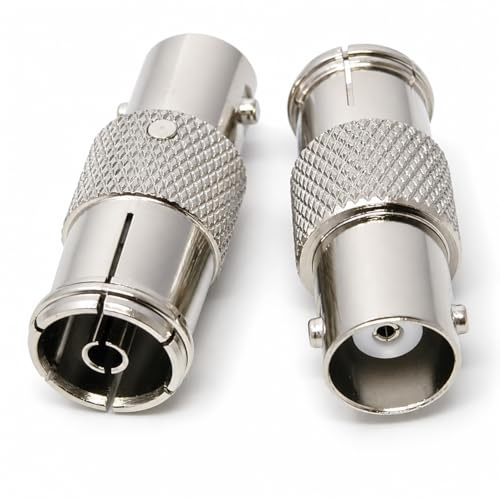 DRUT BNC Socket to TV RF Coax Adapter, 1pcs | Female to Female Connector for CCTV, Radio and External Antenna, Durable Signal Converter