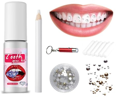 GXGM 1 ensemble Kit Strass Dentaire strass dentaire strass strass a coller Kit Dentaire Professionnel,Bijoux Gemmes pour Décoration de Dents De Ongles