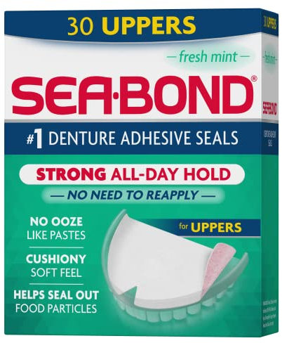 Sea Bond Denture Adhesive, Fresh Mint Uppers, 30 Count