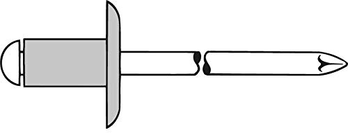 Gesipa Blindniete Großkopf, 4,8 x 16 mm, 250 Stück, alu/stahl