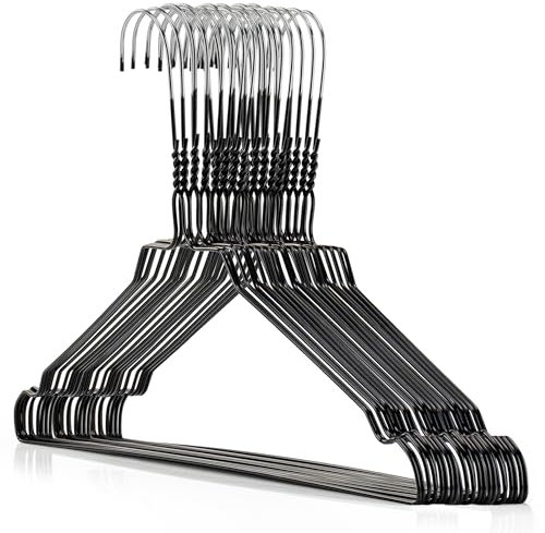 Hangerworld 25 Grucce Appendiabiti 40cm in Metallo Colorato Nero Salvaspazio per Casa e Lavanderia