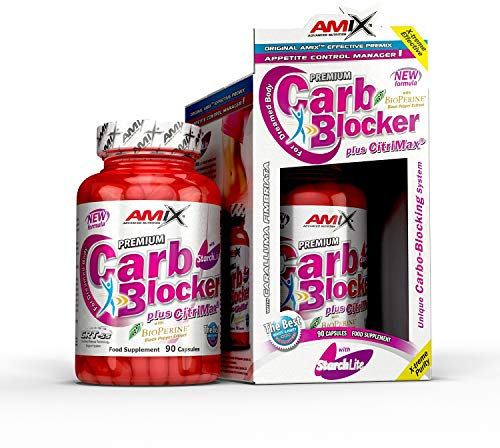 Amix Carb Blocker with starchlite, Reduce body fat blocking the absorption of carbohydrates, 90 capsules