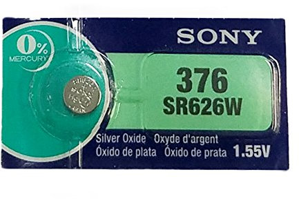 Sony 376 SR626W Uhrenbatterien, Silberoxid, quecksilberfrei, 5 Batterien