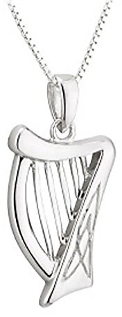 Eburya Irish Harp Kette & Anhänger - Keltische Harfe - Sterling Silber aus Irland