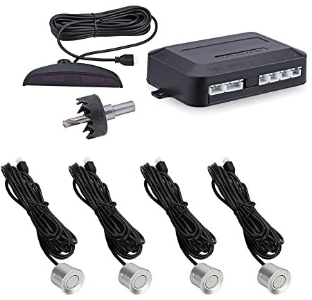 PS034S - Parksensor, Einparkhilfe Nachrüst Set Silber mit 4 Sensoren