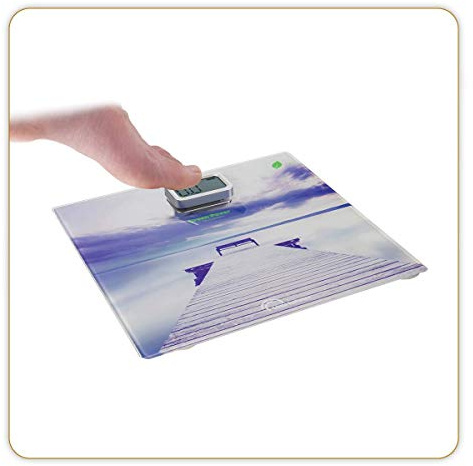 LITTLE BALANCE 8392 Kinetic Prémium Pier Zen, Personenwaage ohne Batterie, Umweltfreundlich dank Little Balance Knopf, 180 kg, Pier