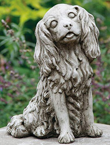 Statue de chien en pierre reconstituée de King Charles Spaniel - Décoration de jardin en béton