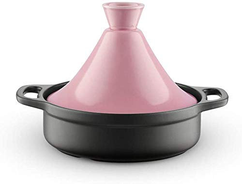 Picnic bag Sooiy Moroccan tagine from ceramic casserole with Henkel, steamer In Radiant Color, Healthy cooker,Pink,M (Color : Yellow, Size : Small)