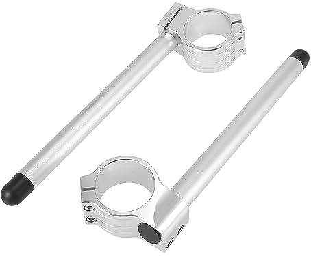 Motoforti 1 par de barras de manillar de motocicleta de 51 mm, tono plateado