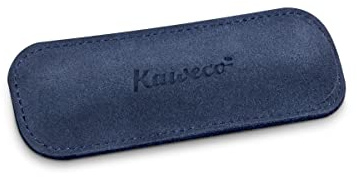 Kaweco Eco 2er Velours-Leder Etui Navy I Stifte Etui passend für die Sport Serie I Schreibetui aus echtem Leder mit schöner Prägung I schicke & Klassische Stifttasche I Stiftetui 12 x 4,6 cm