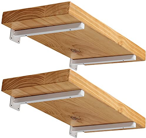 HOME COMPOSER Regalträger Metall Weiß 20cm, Schwimmende Regalhalterung 4 Stück für DIY Wandregal Montieren, Wandhalterung für Kleidung, Bücher in Wohnzimmer, Büro und Küchen