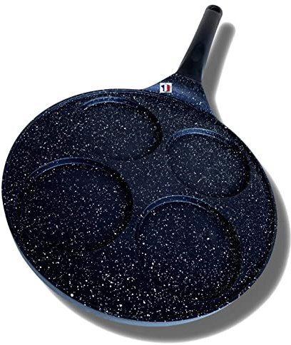 Cflagrant® Pfannkuchenpfanne, 26 cm, Steinoptik, für alle Herde, auch Induktionsherde, ohne PFOA, Kochen ohne Fett, Antihaftbeschichtung (4 große Pancakes)