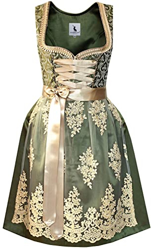 Alpenmärchen Midi Dirndl aus Exklusiver Kollektion inkl. Schürze Gr.44 - ALM915