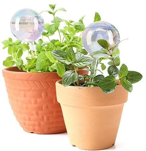 E-feilai - Plant Feeder Drip, Large Glass Slow Watering Globes, Self-Watering Bulbs for Plants, Plant Balls, Self Watering stakes for Holidays,Automatic Water Device Drip Irrigation Kits (2 Pcs)