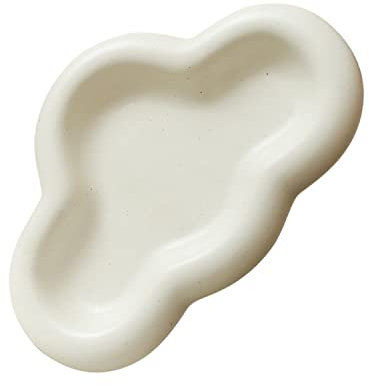 Incantevole piattino per dessert in porcellana color crema a forma di nuvola, piatto per frutta, piatto decorativo, piatto porta gioielli per matrimoni e anniversari.