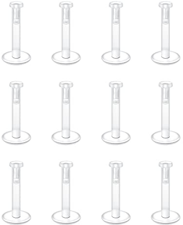 Briana Williams 12-36pcs 16G Barres de Retenues à Lèvres Transparents Goujons Acrylique Flexible Labret Tragus Helix Cartilage Piercing Bijoux 6mm 8mm 10mm 12mm