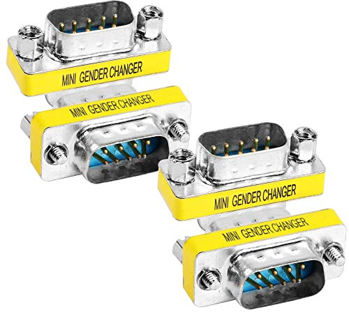 MEIRIYFA db9 Gender Converter D - Sub 9 Broches RS - 232 connecteur Serial Port Cable Connector Adaptateur pour Applications série - 4 pièces (Mâle vers Mâle)