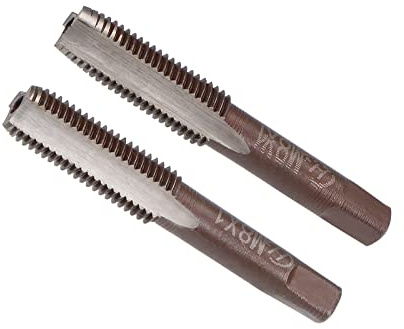 CoCud Main Filetage Tarauds, M8 x 1 Filetage, Métrique Alliage Outil Acier Vis Taraudage Cône Fond Taraud - (Applications: pour Machine Filetage Réparation), 1 paire
