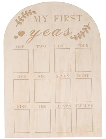 Fototafel „Mein Erstes Jahr“, Holztafel, Baby-Andenkenrahmen, Meilensteintafel für das Erste Jahr, Fototafel für das Erste Jahr, Holzrahmen für das Erste Jahr, Meilensteintafel für