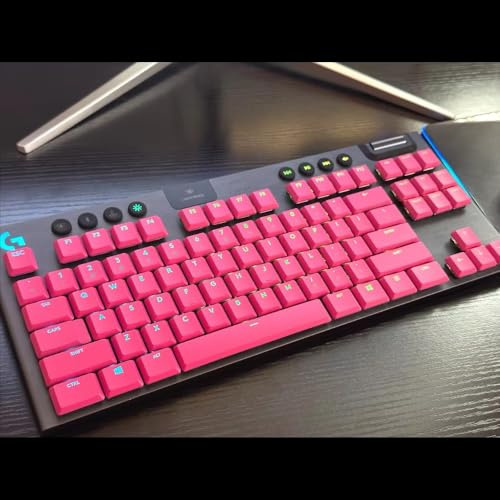Un ensemble complet de touches de 111 touches compatibles avec les claviers de jeu mécaniques Logitech G813/G815/G913/G915 TKL RVB, touches antidérapantes (rose)