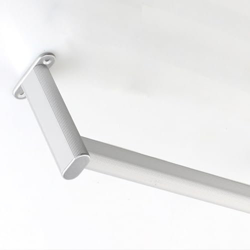 Kleiderstangen Oben Montierte Kleiderstange, Ovale Garderobenstange/Kleiderbügelstange Für Schlafzimmer Duschbügelhalter Mit Rohrhalterung, 25mm Dick Schränke Stange ( Color : Silver , Size : 17in/43c