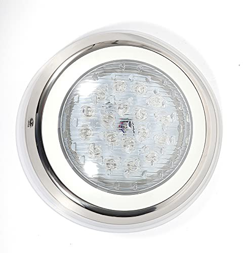 Chynalys 54W LED Poolbeleuchtung IP68 Unterwasser Led Pool mit Fernbedienung, Edelstahl Unterwasser Schwimmbecken Licht Wasserdicht LED Unterwasserscheinwerfer, Leuchtwinkel: 30 °