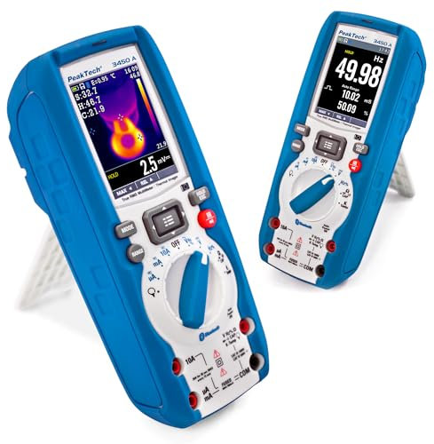 PeakTech 3450 A – True RMS Digital Multimeter mit Wärmebildkamera, Bluetooth und TFT Grafik-Display, Profi-Handmultimeter, Autorange, Datenlogger, Datalogger, Durchgangsprüfer, Messgerät-Cat III 1000V