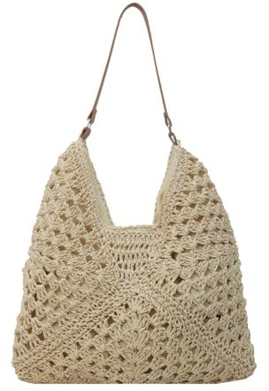 OonMan Strohtasche, hohl, Strandurlaub, Strohtasche, Weiß