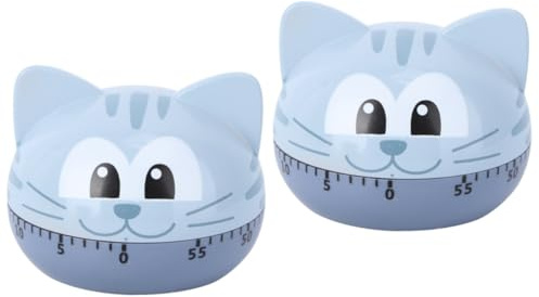 OUNONA 4stücke Cartoon Timer Für Küche Und Studium Mechanischer Countdown-zähler Ohne Batterien Niedliches Katzen-Design Für Zeitmanagement Und Lernhilfe