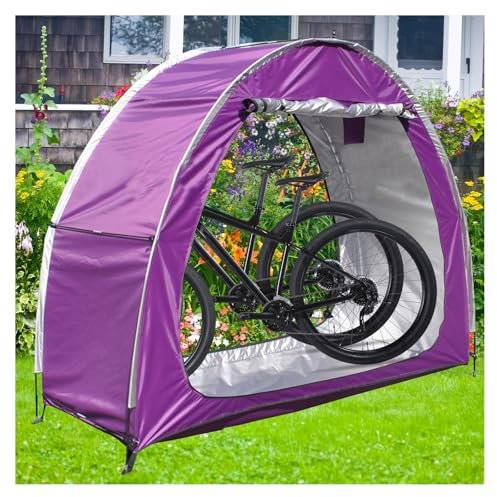 Tenda per moto da esterno per bicicletta, garage viola, impermeabile, può essere impiombata per riporre mobili da giardino