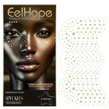 FFWTPY Sternmuster Temporäre Gesicht Tattoos Glänzend Metallic Sommersprossen Aufkleber Wasserfest Makeup Sticker