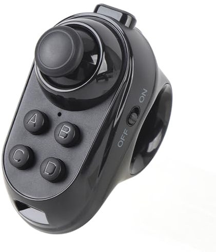 PUSOKEI Contrôleur de télécommande VR Manette de jeu Bluetooth, Manette de jeu VR sans fil Contrôle vidéo VR, selfie, page Flip E-Book/PPT/Nook, souris, réglage du son, pour smartphone