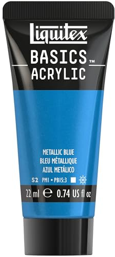 Liquitex Acrilico Basics - Tubo di Pittura Acrilica, Blu Metallizzato, 22 ml