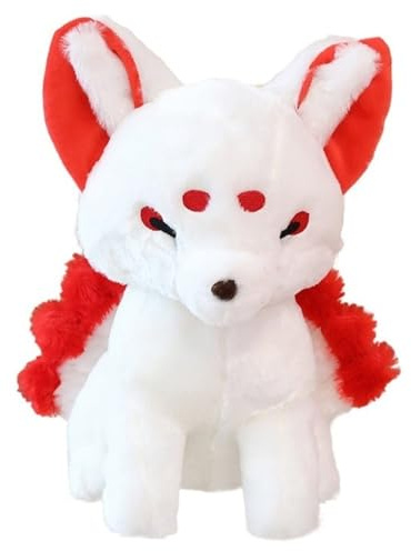 KUKUShining Neunschwänziger Fuchs Plüsch, Süßes Weiches Kuscheltier Plüschkissen Puppe Cartoon Spielzeug Kinder Jungen Mädchen Geburtstagsgeschenke(Red)