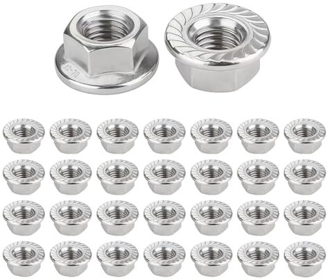 30 PCS Dadi Flangiati M8 Esagonali, Dadi Dentati Auto-bloccanti, Conforme allo Standard, Resistenti alla Corrosione e al Calore, Ideali per Costruzioni e Applicazioni Industriali