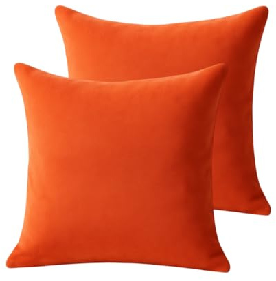 Atout Ciel Lot de 2 Coussins Garnis suédine, 45x45cm, Terracotta