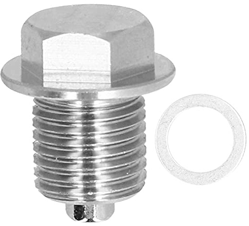 Grcfumo Ölablassschraube, magnetische Ölablassschraube aus Edelstahl, M14 1,5 mm Ölablassschraube Edelstahl Neodym-Magnet Ölwannenschraube Universal