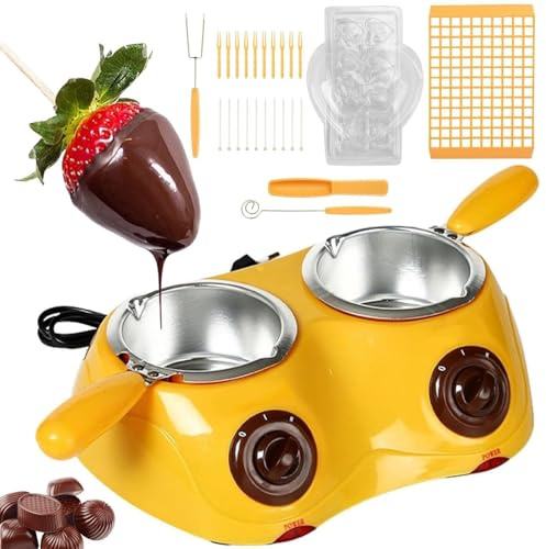 Máquina para hacer chocolate caliente con control de temperatura y olla doble para derretir, herramientas de bricolaje incluidas