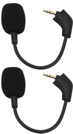 Plyisty 2pcs Ersatzmic für Hyper X Cloud, Cloud II Core Kabel Wireless Gaming -Kopfhörer, 3,5 Mm Abnehmbarer Rauschunterdrückungsmikrofonboom