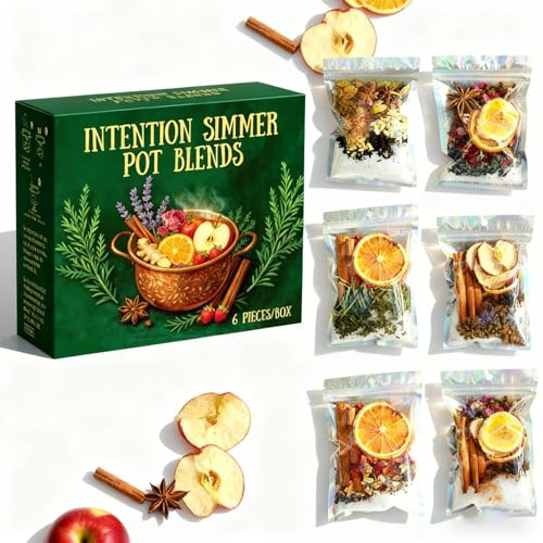 Intention Simmer Pot Blends, Reiki-Infused Simmer Pot for Stove Potpourri Mix, for Intentional Home Ambience, Cozy Home Ritual Spaces & Mindful Living (6-Pack)