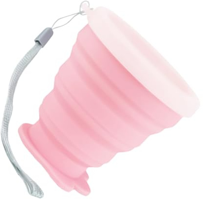 Taza plegable para camping, 200 ml, taza de silicona para exteriores con tapa, vaso de agua plegable y portátil, para viaje, camping, senderismo, playa, deportes al aire libre