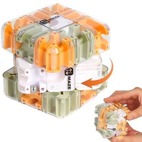3D Labyrinth Kugel Puzzle mit rollenden Kugeln, 3D Kugellabyrinth Zauberwürfel Spielzeug, Kugellabyrinth für Perplexus für Kinder und Erwachsene, interaktives Denkspiel, Gehirntraining,Stressabbau,7cm