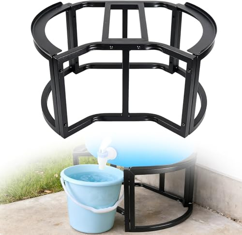 Stainless Steel Rainwater Bucket Stand, Heavy-Duty Universal Base, Black