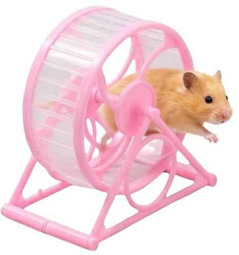 Hamster Löpband Silent - Running Ball med stativ, säkert hamsterhjul fitness och underhållning, Robust material, lätt att montera, perfekt burinställning, gnagartillbehör hamstrar, M