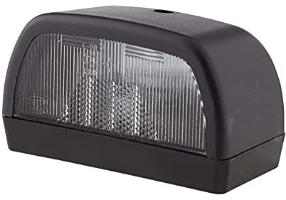 HELLA 2KA 998 523-131 Luce targa, Alogeno, 12/24V, avvitato/Montaggio, esterno, colore diffusore luce cristallino, Quantità 1