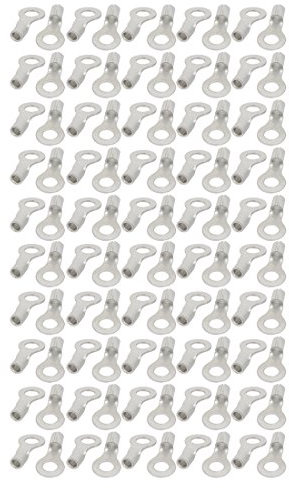 Aexit 100Pcs AWG12-10 Runde Form RNB5.5-6 nicht isolierte Kabelschuh Crimp-Anschlussklemme (985d0261c776c7c910b88d1134f95721)
