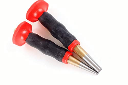RENNSTEIG Durchtreiber Set 2 teilig mit Handschutz 3-6 mm Meißel Körner Treiber
