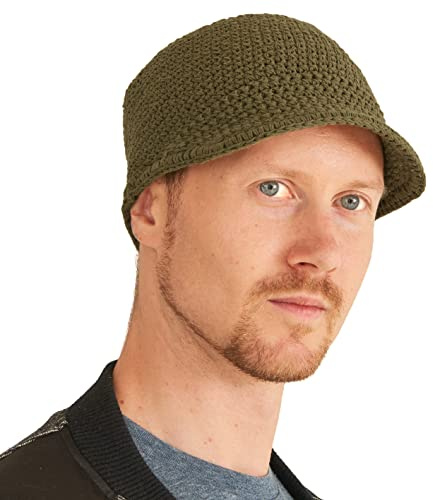 CHARM Herren Fischermütze Kufi Beanie - Schädel Mütze 100% Baumwolle Häkel Chemo Hut