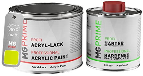 Pantone 389C Green Peinture acrylique mate Pot de 0,75 litre / 750 ml, y compris le durcisseur